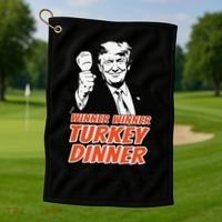 Trump Winner Funny Winner Turkey Dinner Thanksgiving Golf Towel thumb 1