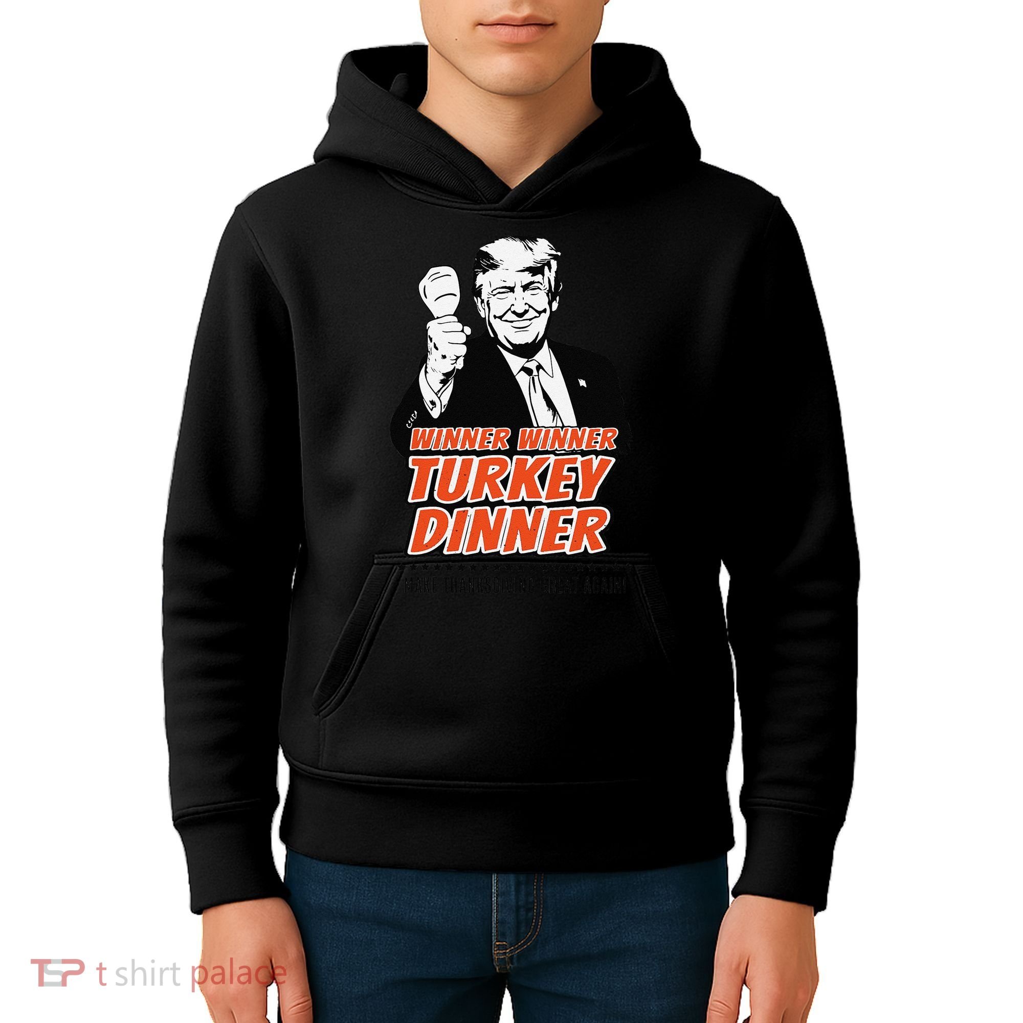 Trump Winner Funny Winner Turkey Dinner Thanksgiving Kids Hoodie