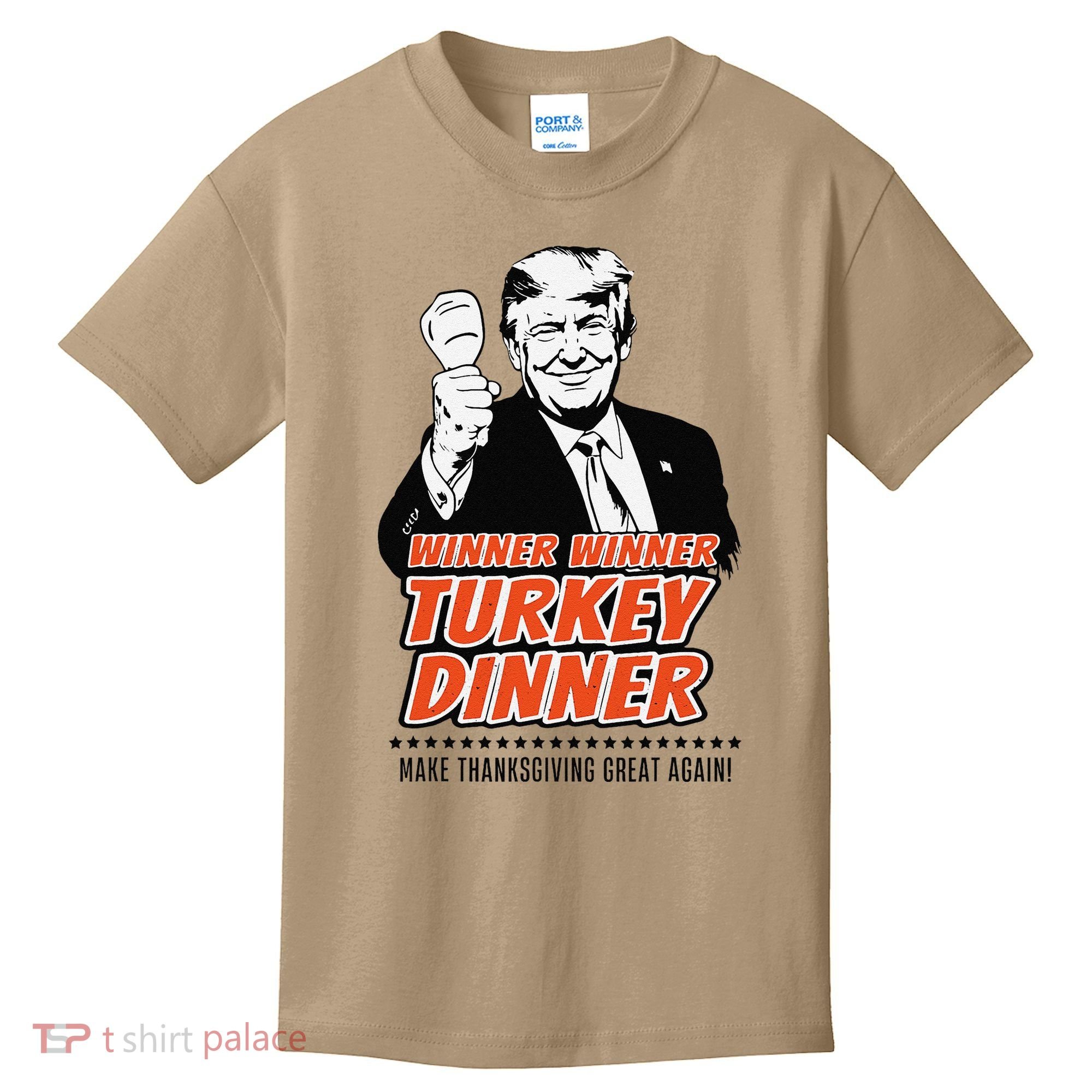 Trump Winner Funny Winner Turkey Dinner Thanksgiving Kids T-Shirt
