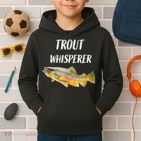 Trout Whisperer Fishing Rainbow Trout Kids Hoodie thumb 2