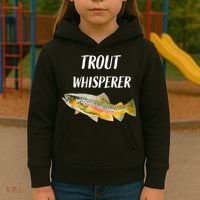 Trout Whisperer Fishing Rainbow Trout Kids Hoodie thumb 3