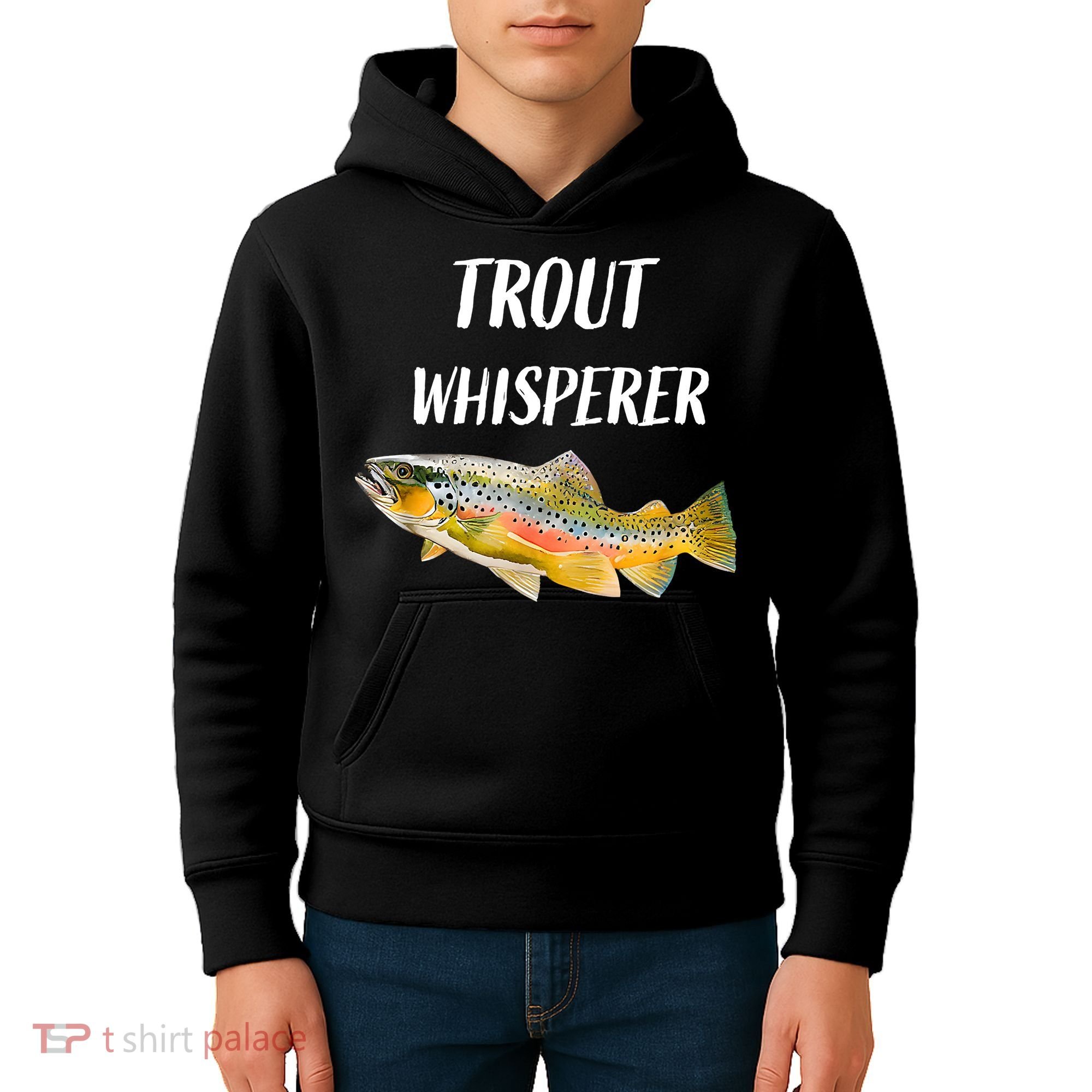 Trout Whisperer Fishing Rainbow Trout Kids Hoodie