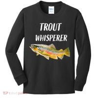 Trout Whisperer Fishing Rainbow Trout Kids Long Sleeve Shirt thumb 0