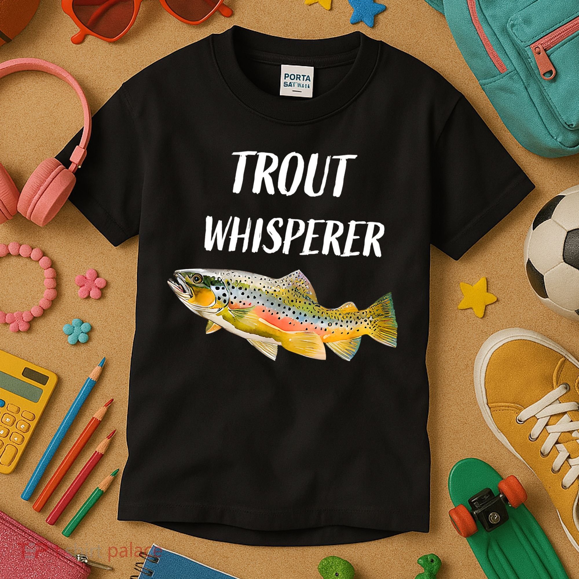 Trout Whisperer Fishing Rainbow Trout Kids T-Shirt