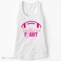 Together We Fight Breast Cancer Awareness Football Ribbon Women's Tank Top thumb 0