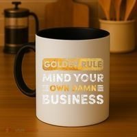 Tim Walz Golden Rule Mind Your Own Damn Business Coffee Mug thumb 4