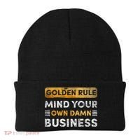 Tim Walz Golden Rule Mind Your Own Damn Business Beanie thumb 0