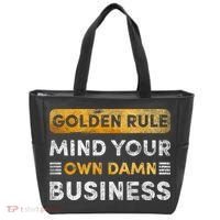 Tim Walz Golden Rule Mind Your Own Damn Business Tote Bag thumb 0