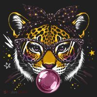 Tiger With Glasses Bubblegum And Pink Bow Women's Sweatshirt thumb 2