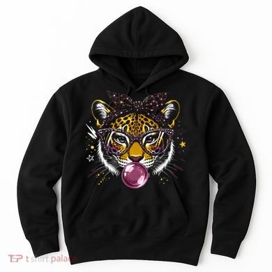 Tiger With Glasses Bubblegum And Pink Bow Hoodie