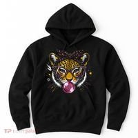 Tiger With Glasses Bubblegum And Pink Bow Hoodie thumb 0