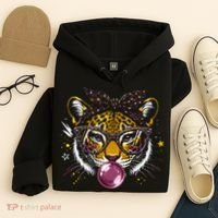 Tiger With Glasses Bubblegum And Pink Bow Hoodie thumb 4