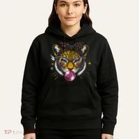 Tiger With Glasses Bubblegum And Pink Bow Hoodie thumb 5