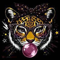 Tiger With Glasses Bubblegum And Pink Bow Women's Hoodie thumb 2
