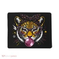Tiger With Glasses Bubblegum And Pink Bow Mousepad thumb 0