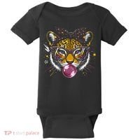 Tiger With Glasses Bubblegum And Pink Bow Baby Bodysuit thumb 0