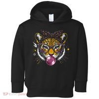 Tiger With Glasses Bubblegum And Pink Bow Toddler Hoodie thumb 0