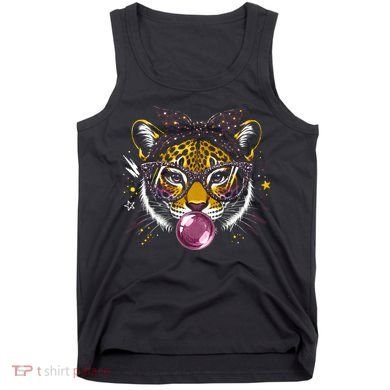 Tiger With Glasses Bubblegum And Pink Bow Tank Top