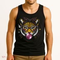 Tiger With Glasses Bubblegum And Pink Bow Tank Top thumb 3