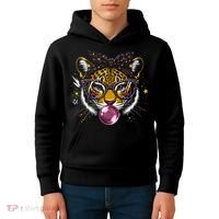Tiger With Glasses Bubblegum And Pink Bow Kids Hoodie thumb 4