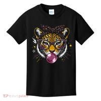 Tiger With Glasses Bubblegum And Pink Bow Kids T-Shirt thumb 0