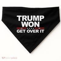 Trump Won Get Over It Trump 2024 Election USA-Made Doggie Bandana thumb 0