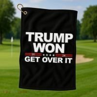Trump Won Get Over It Trump 2024 Election Golf Towel thumb 1
