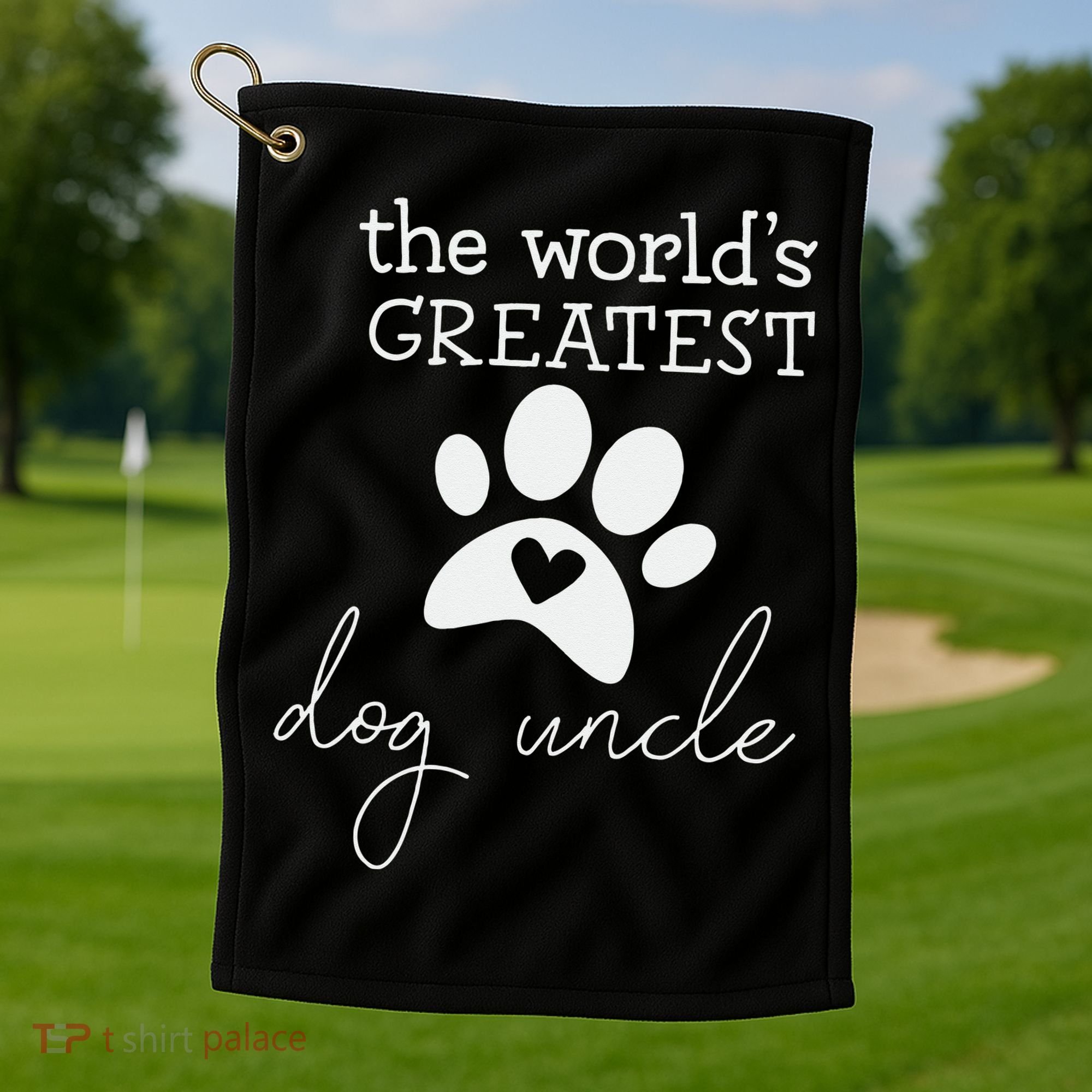 The World's Greatest Dog Uncle Golf Towel