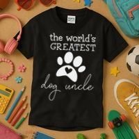 The World's Greatest Dog Uncle Kids T-Shirt thumb 3