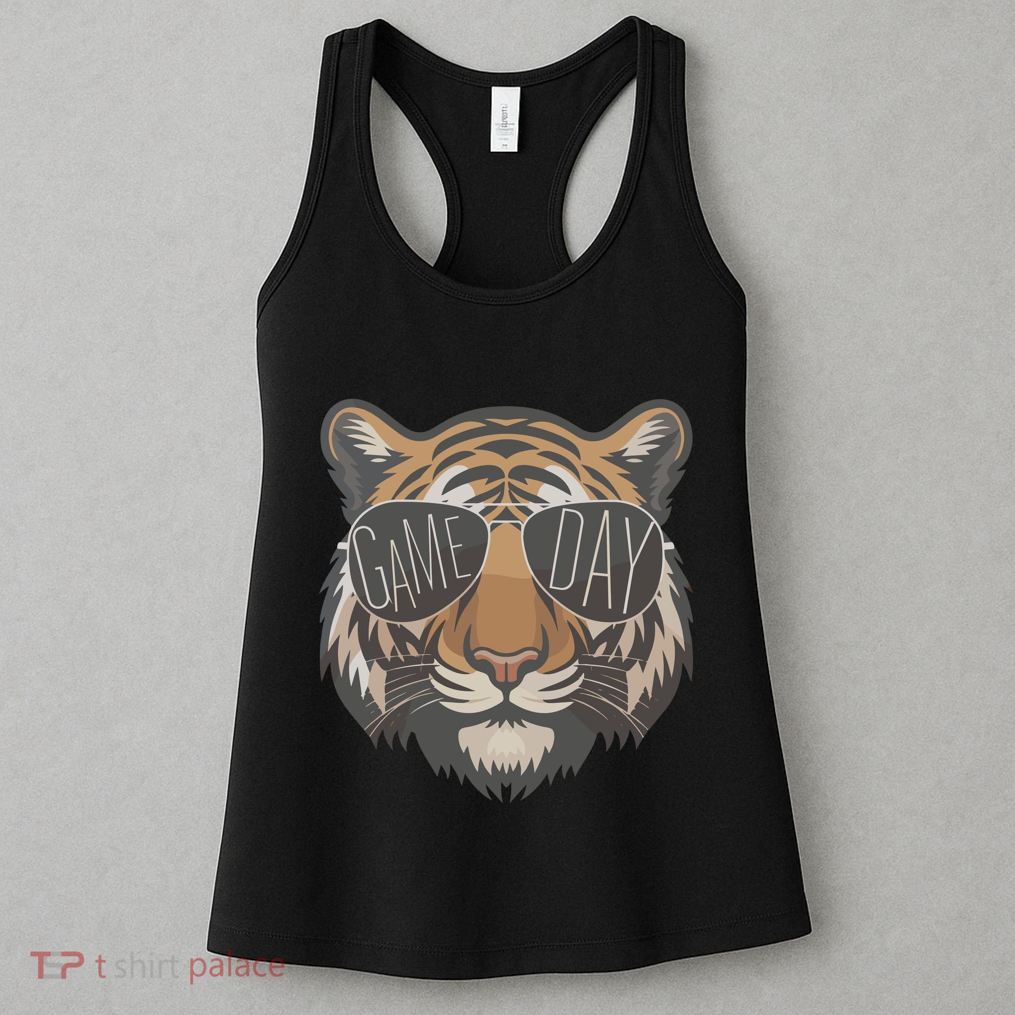 Tigers With Game Day Glasses Game Day Mascot Women's Tank Top