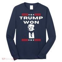 Trump Won, He'll Be Back, Ready To Beat Them A 3rd Time Long Sleeve Shirt thumb 0