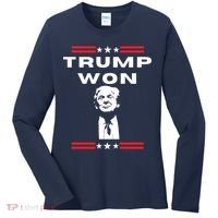 Trump Won, He'll Be Back, Ready To Beat Them A 3rd Time Women's Long Sleeve Shirt thumb 0