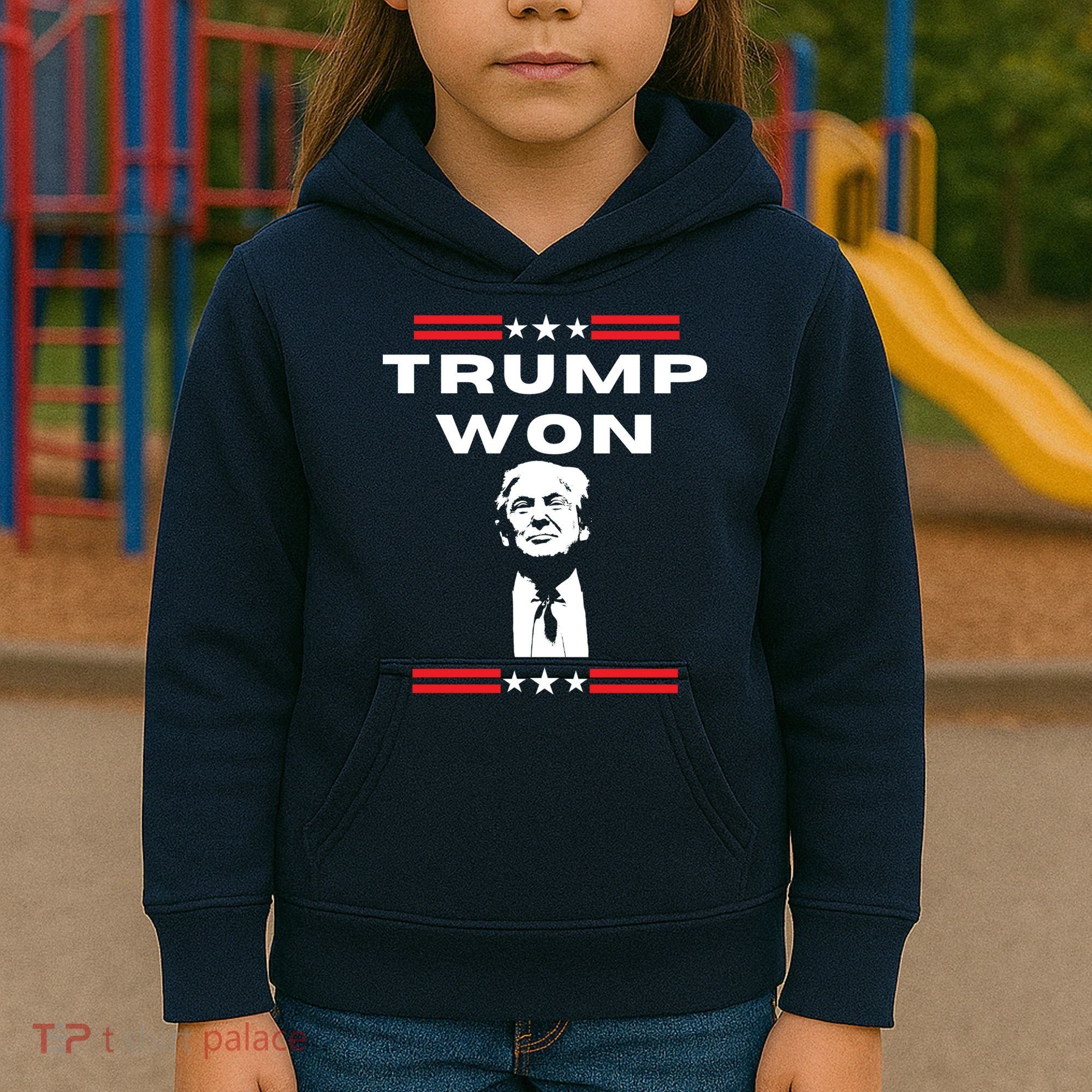 Trump Won, He'll Be Back, Ready To Beat Them A 3rd Time Kids Hoodie