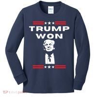 Trump Won, He'll Be Back, Ready To Beat Them A 3rd Time Kids Long Sleeve Shirt thumb 0