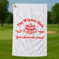 The Wiener Hole Grab A Frank With A Friend Golf Towel thumb 1