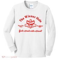The Wiener Hole Grab A Frank With A Friend Kids Long Sleeve Shirt thumb 0