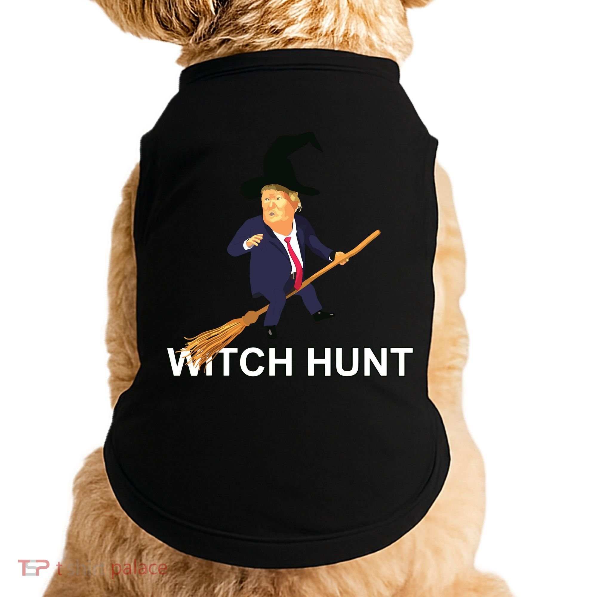 Trump Witch Hunt Funny Halloween Costume Doggie Tank
