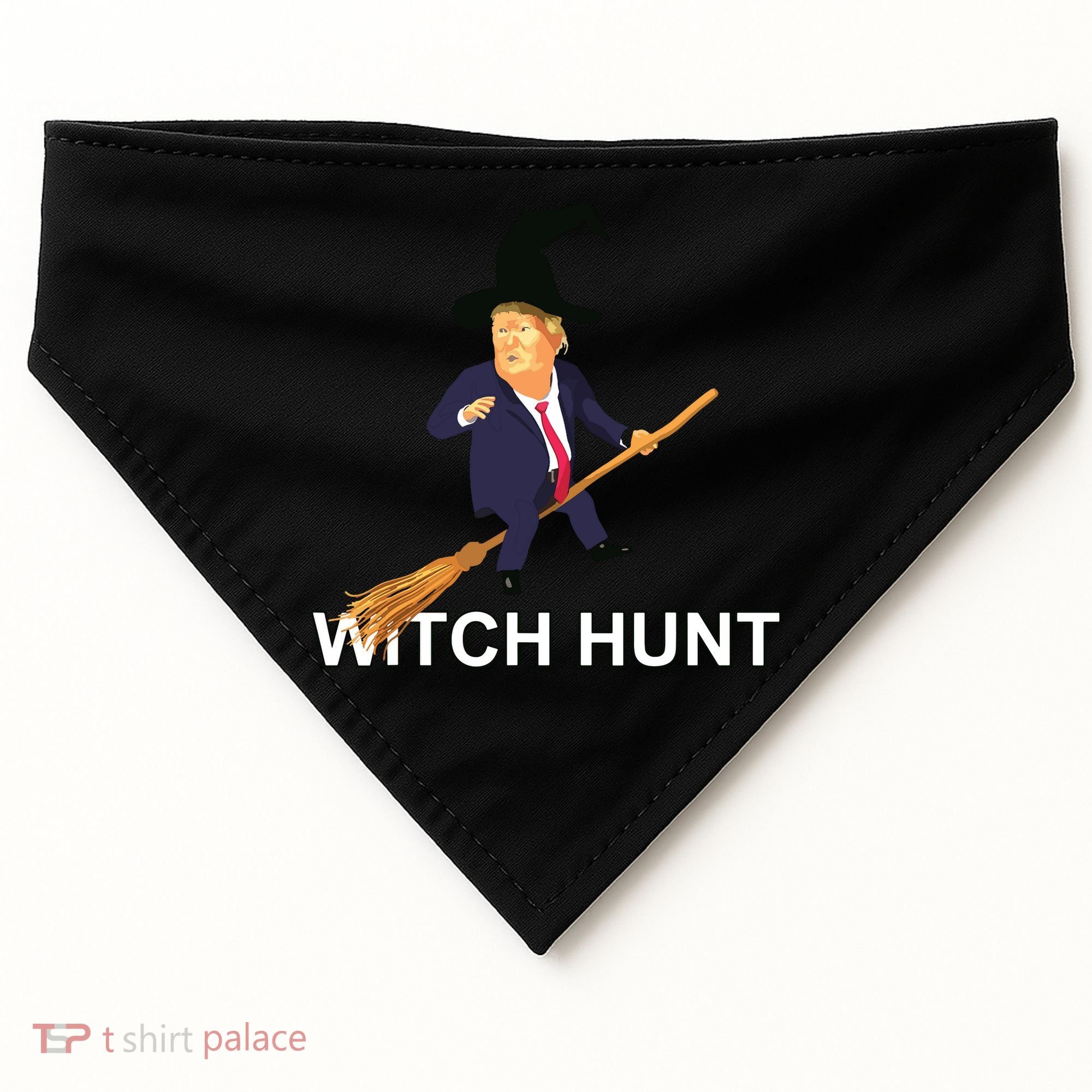 Trump Witch Hunt Funny Halloween Costume USA-Made Doggie Bandana