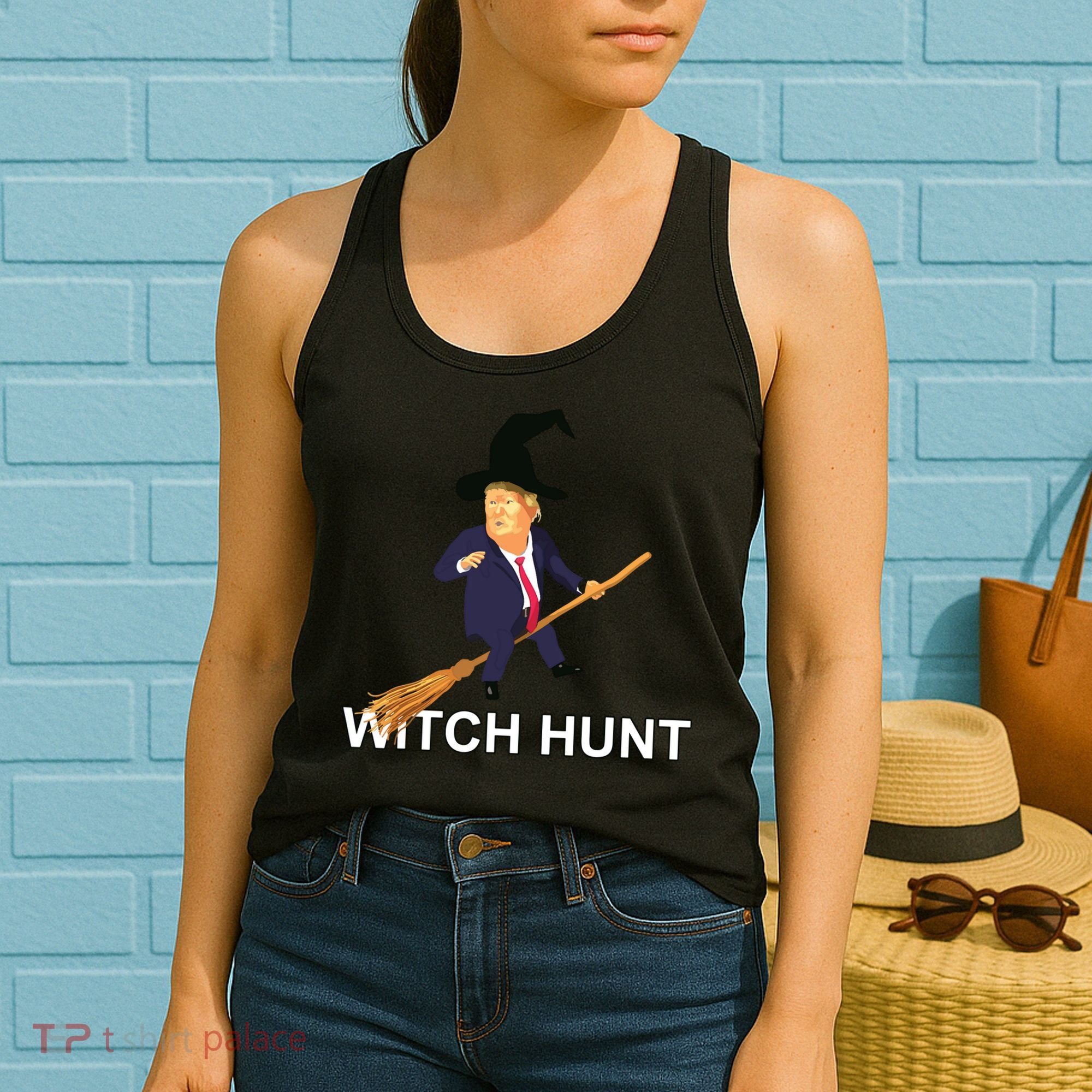 Trump Witch Hunt Funny Halloween Costume Women's Tank Top