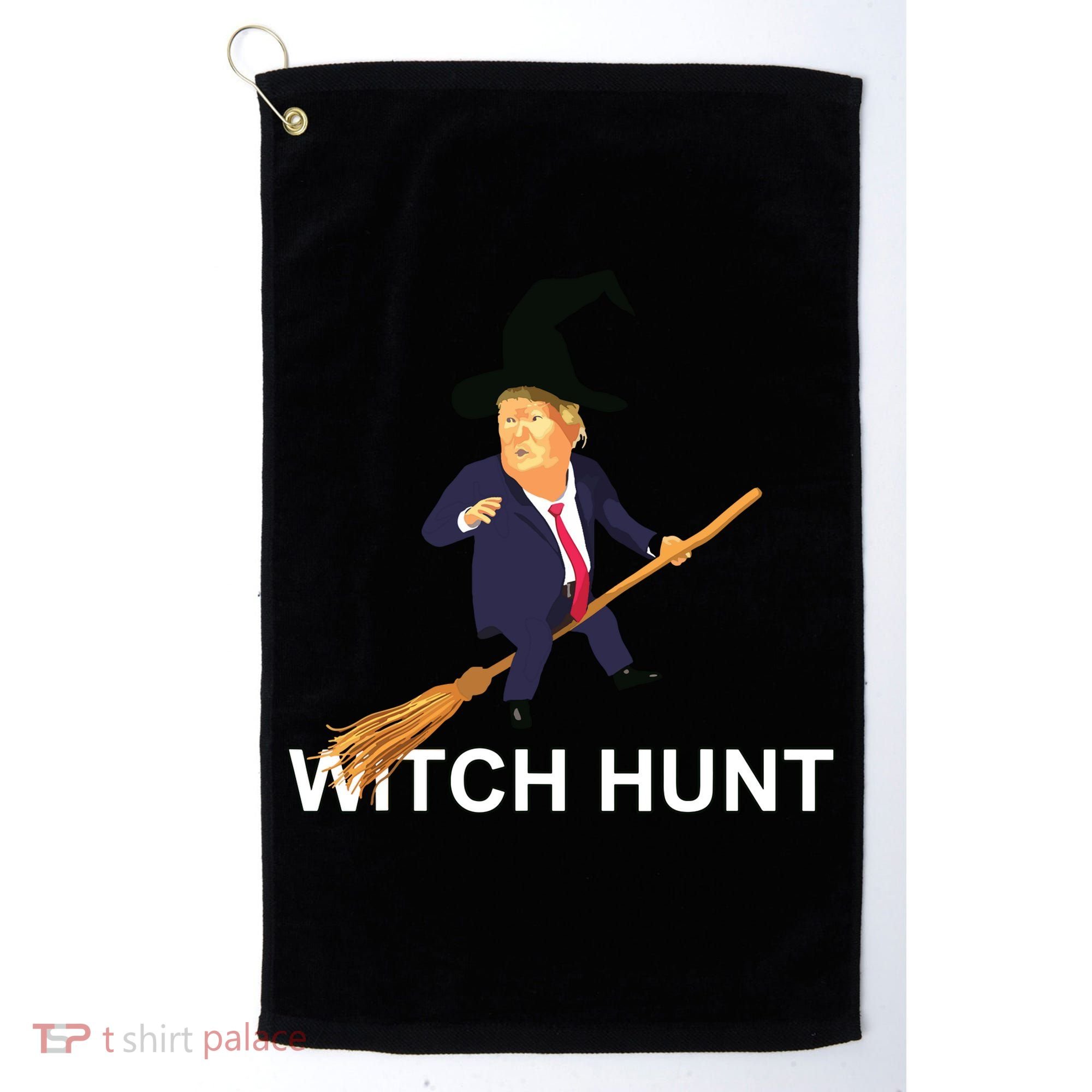 Trump Witch Hunt Funny Halloween Costume Golf Towel