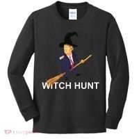 Trump Witch Hunt Funny Halloween Costume Kids Long Sleeve Shirt thumb 0