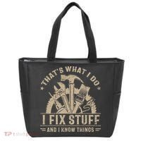 Thats What I Do I Fix Stuff And I Know Things Funny Saying Tote Bag thumb 0