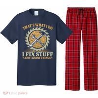 That's What I Do I Fix Stuff And I Know Things Funny Saying Pajama Set thumb 0