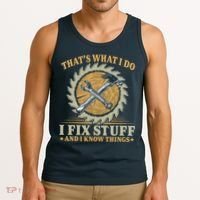 That's What I Do I Fix Stuff And I Know Things Funny Saying Tank Top thumb 3