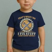 That's What I Do I Fix Stuff And I Know Things Funny Saying Toddler T-Shirt thumb 2