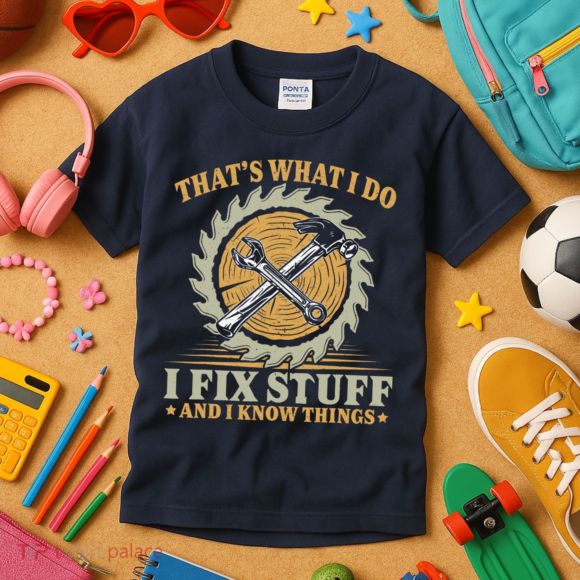 That's What I Do I Fix Stuff And I Know Things Funny Saying Kids T-Shirt