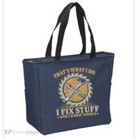 That's What I Do I Fix Stuff And I Know Things Funny Saying Tote Bag thumb 2