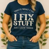 That's What I Do I Fix Stuff And I Know Things Funny Saying Women's T-Shirt thumb 2
