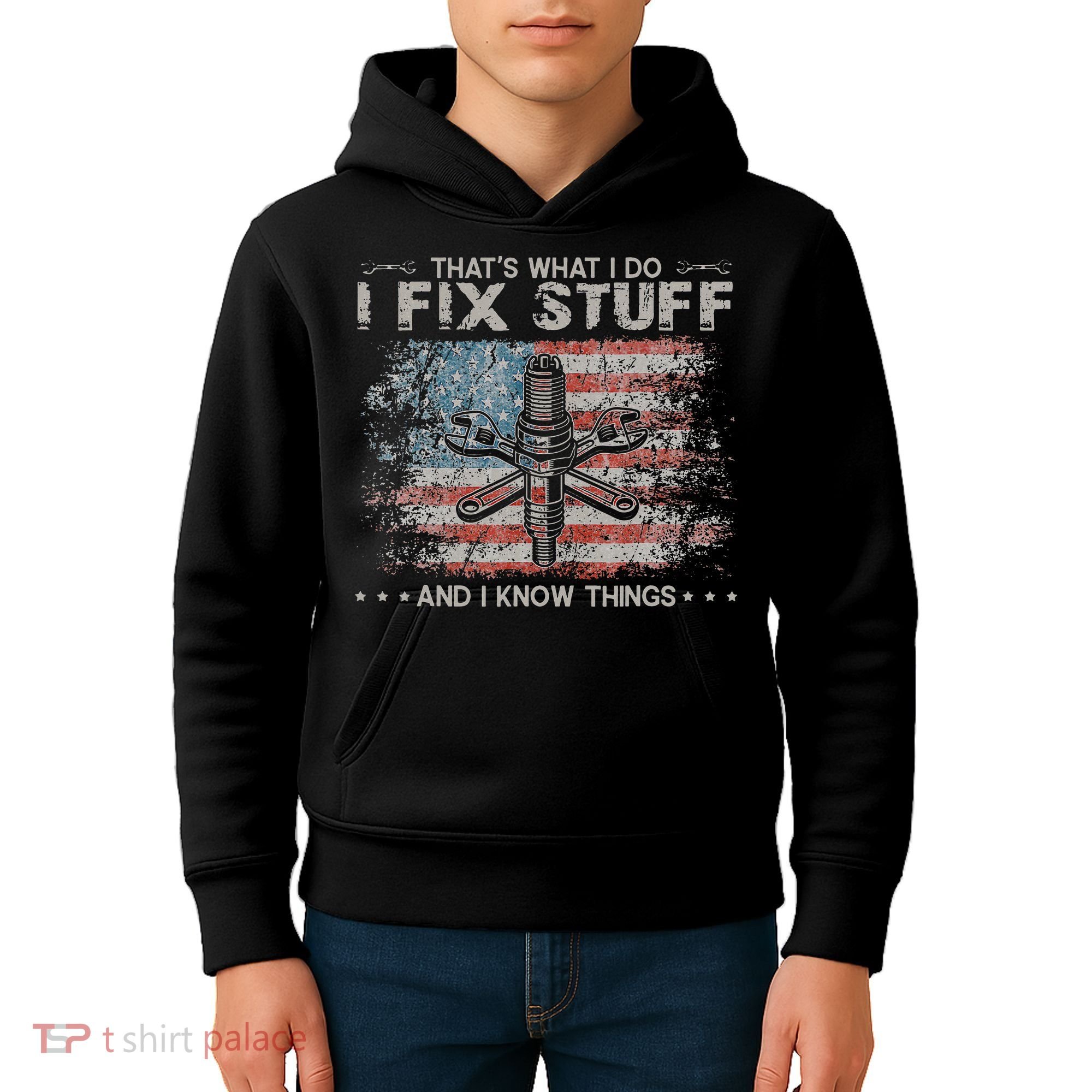 That's What I Do I Fix Stuff And I Know Things Funny Saying Kids Hoodie