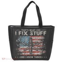 That's What I Do I Fix Stuff And I Know Things Funny Saying Tote Bag thumb 0